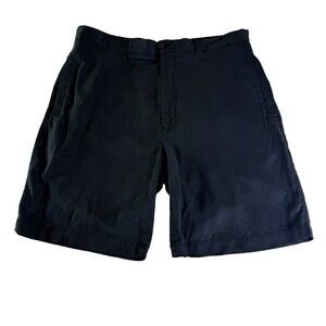 Bobby Chan Silk Blend Men's Shorts Sz 36, Black Flat Front, Luxury, Resort, Golf